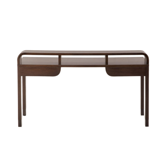 Marfa Desk - Bauhaus-Inspired Design with Tortoise Veneer Finish and Birdseye Maple Top