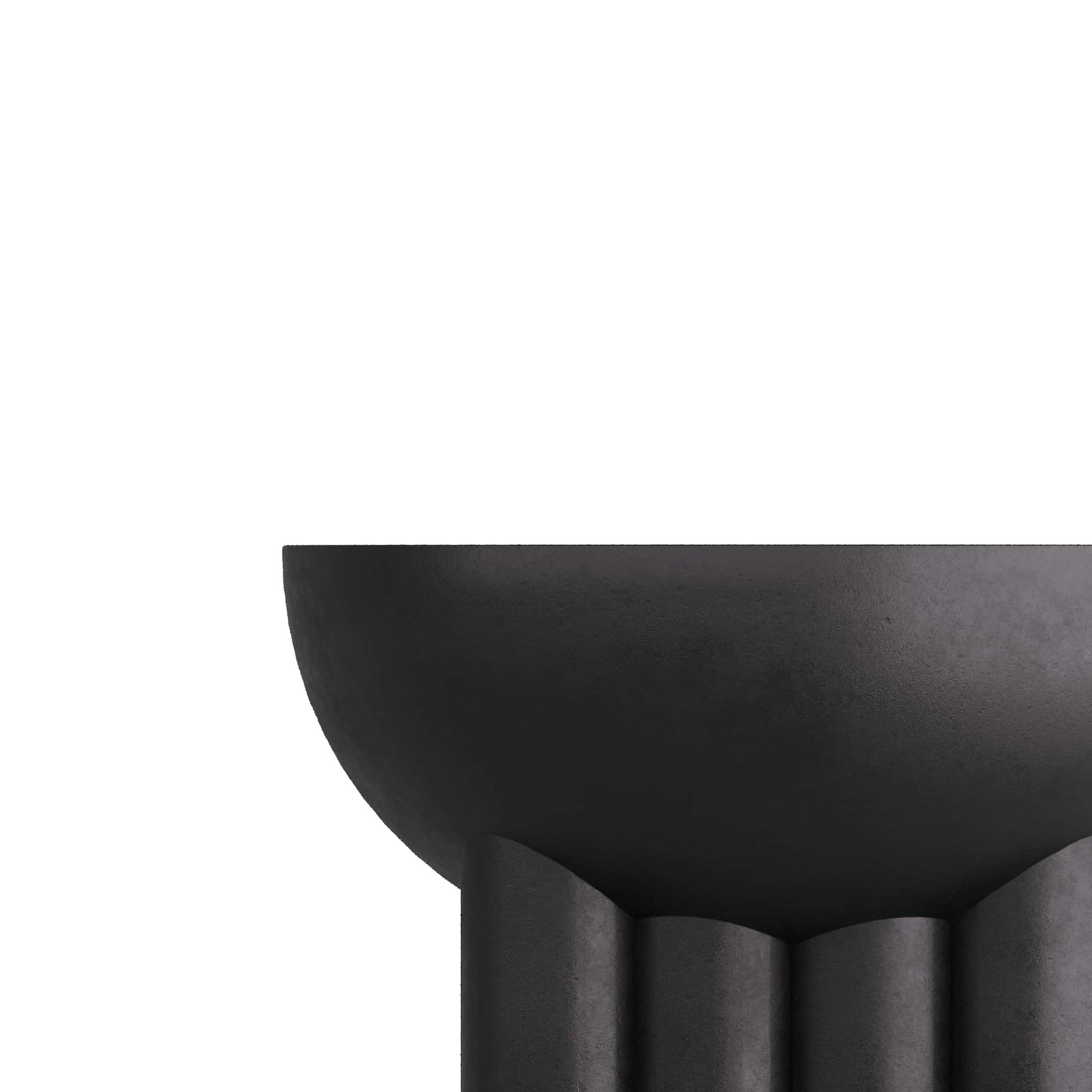 Santos Accent Table Stylish Black Pedestal Design with Concrete Detail