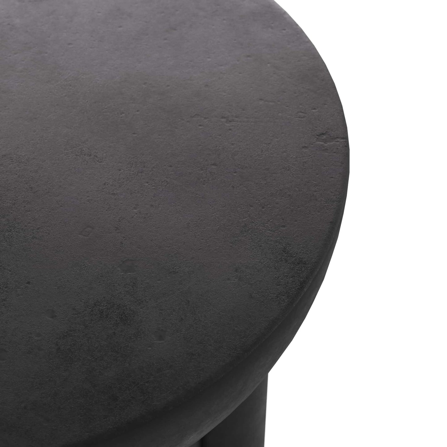 Santos Accent Table Stylish Black Pedestal Design with Concrete Detail