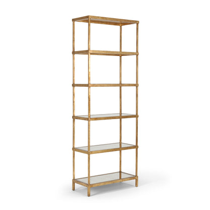 Etagere – Antique Gold Leaf with Mirrored Shelves