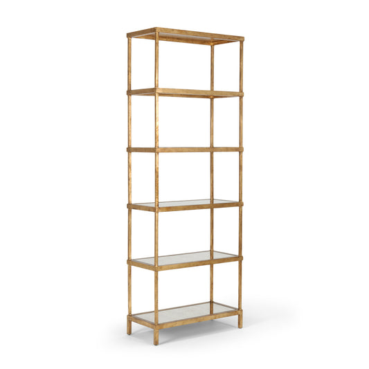Etagere – Antique Gold Leaf with Mirrored Shelves