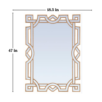 Extravaganza Mirror - Geometric Gold-Molded Elegance with Hand-Cut Panes