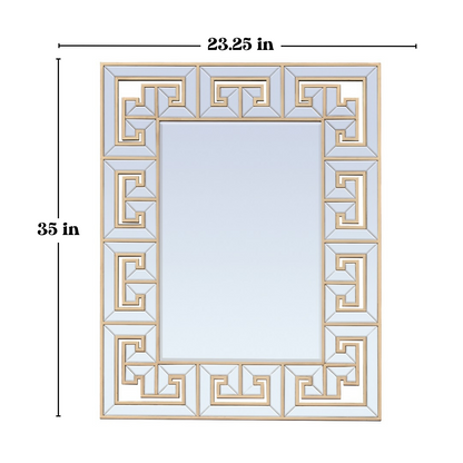 Greek Key Elegance - Modern Wall Mirror with Classic Greek Key Design for Timeless Home Decor