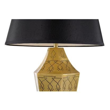 Writings on the Wall Lamp - Antique Gold Finish with Black Silkette Shade