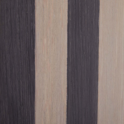 Roxy Floor Mirror - Ebony and Smoke Oak Veneer - Beveled Mirror - Optical Striping Effect