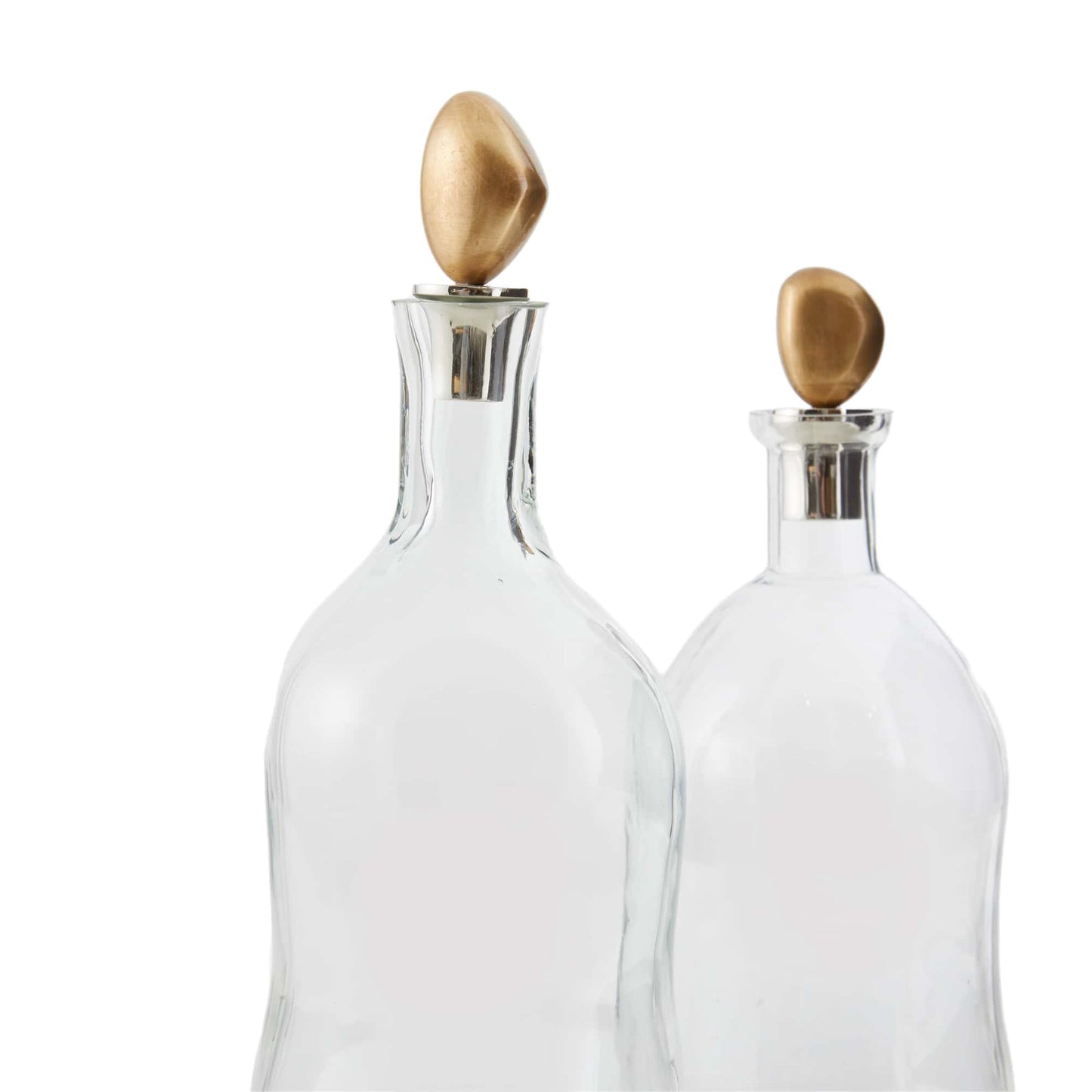 Stavros Decanters - Set of 2 Elegant Glass Decanter Bottles