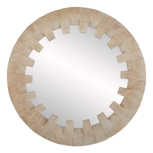 Proxima Mirror Whitewash & Sandblasted Mango Wood - Wall Mirror