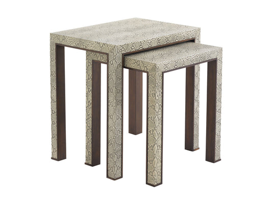 Lexington Tower Place Adler Nesting Tables with Embossed Python Leather Tops