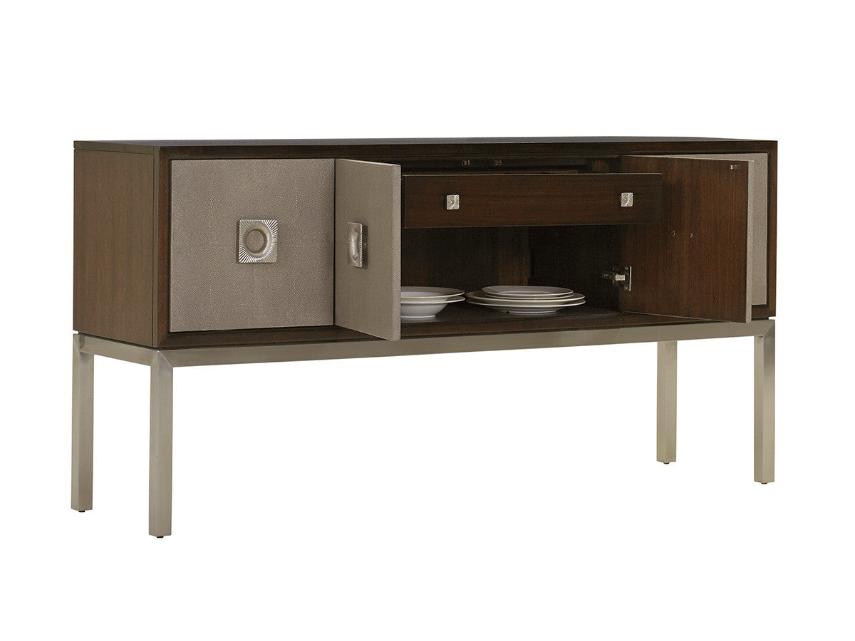 Macarthur Park Glenroy Sideboard – Walnut & Faux Shagreen