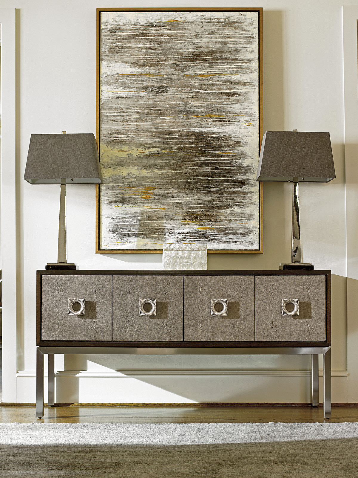 Macarthur Park Glenroy Sideboard – Walnut & Faux Shagreen