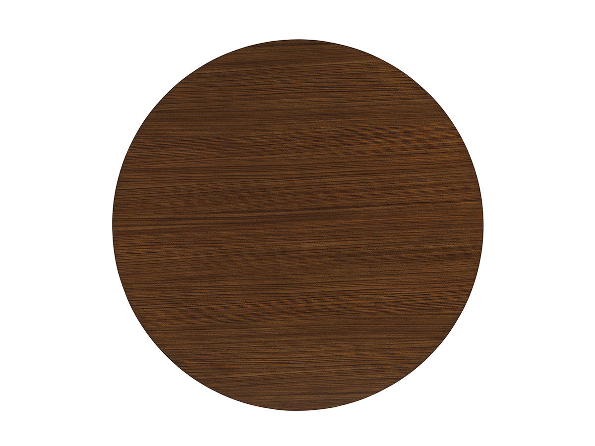 Kitano by Lexington Mandara Round Dining Table, Brushed Stainless Steel Base, Zebrano Veneer Top