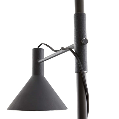 Salem Floor Lamp - Industrial Task-Lamp Profile in Textured Matte Charcoal Iron