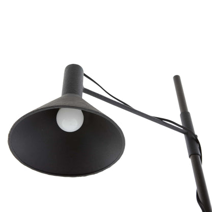 Salem Floor Lamp - Industrial Task-Lamp Profile in Textured Matte Charcoal Iron