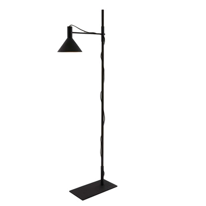 Salem Floor Lamp - Industrial Task-Lamp Profile in Textured Matte Charcoal Iron