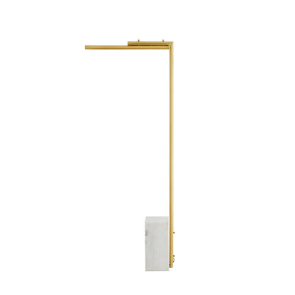 Lawden Floor Lamp - Modern Design with Antique Brass Frame and Oversized White Marble Base