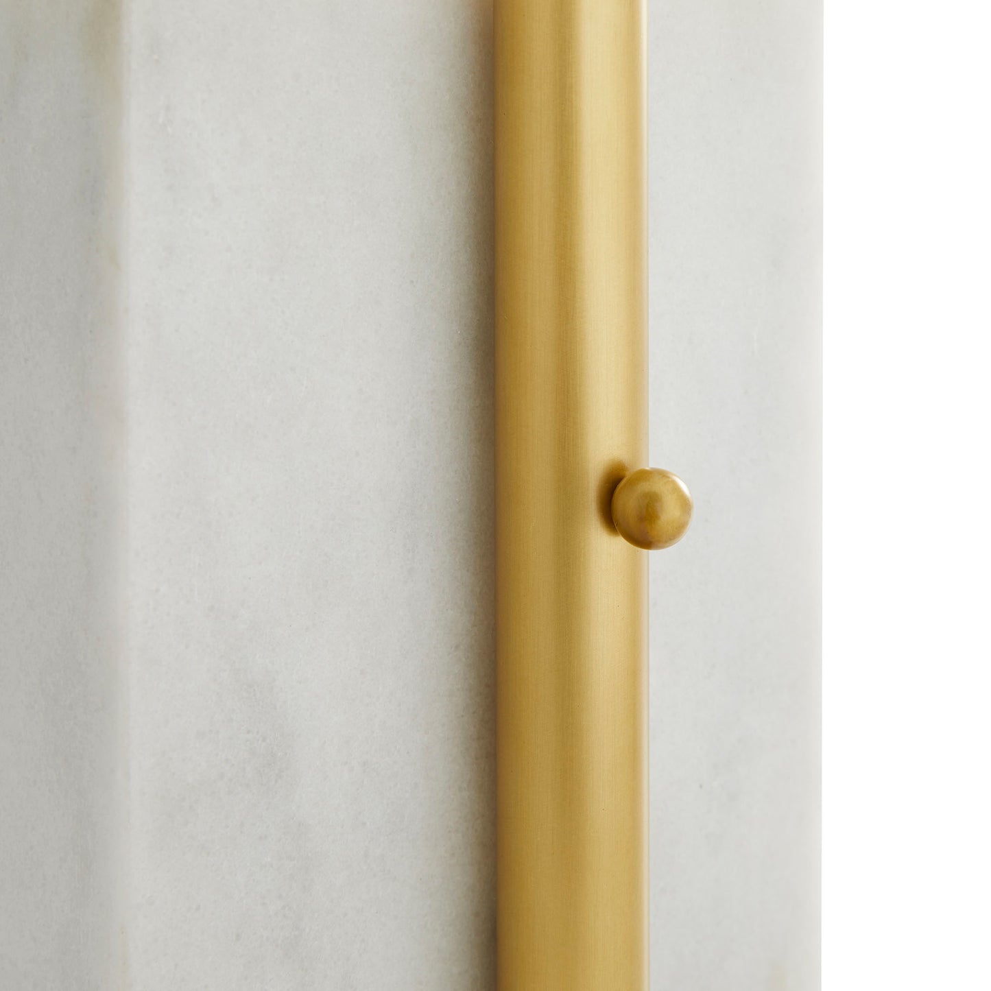 Lawden Floor Lamp - Modern Design with Antique Brass Frame and Oversized White Marble Base