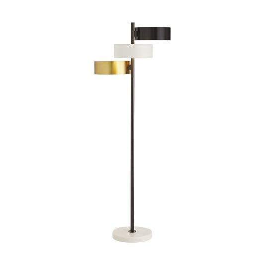 Hutton Floor Lamp - Ultra-Contemporary Design with Antique Brass, White, and Bronze Shades"