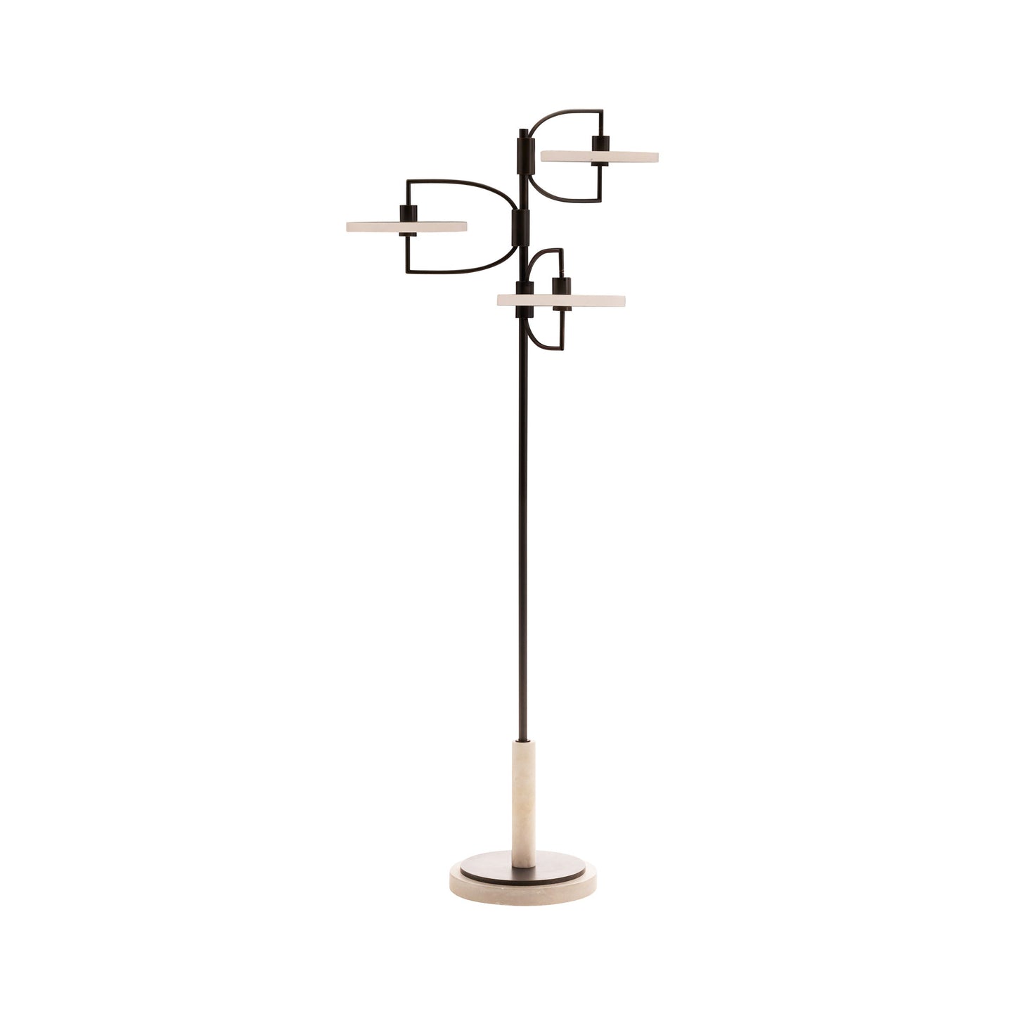 Moshi Floor Lamp - Bronze with White Alabaster - Modern Illumination for Your Space