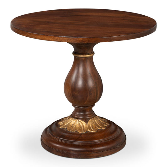 Elizabeth Carved End Table – Colonial Walnut & Antique Gold Leaf