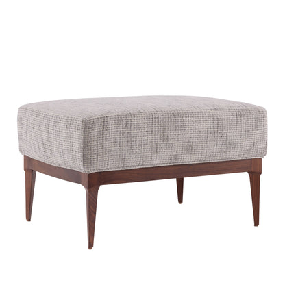 Laurette Ottoman - Moonlight Grid Chenille with Dark Walnut Base