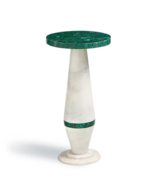 Maitland-Smith Malachite Martini Table with Marble Base