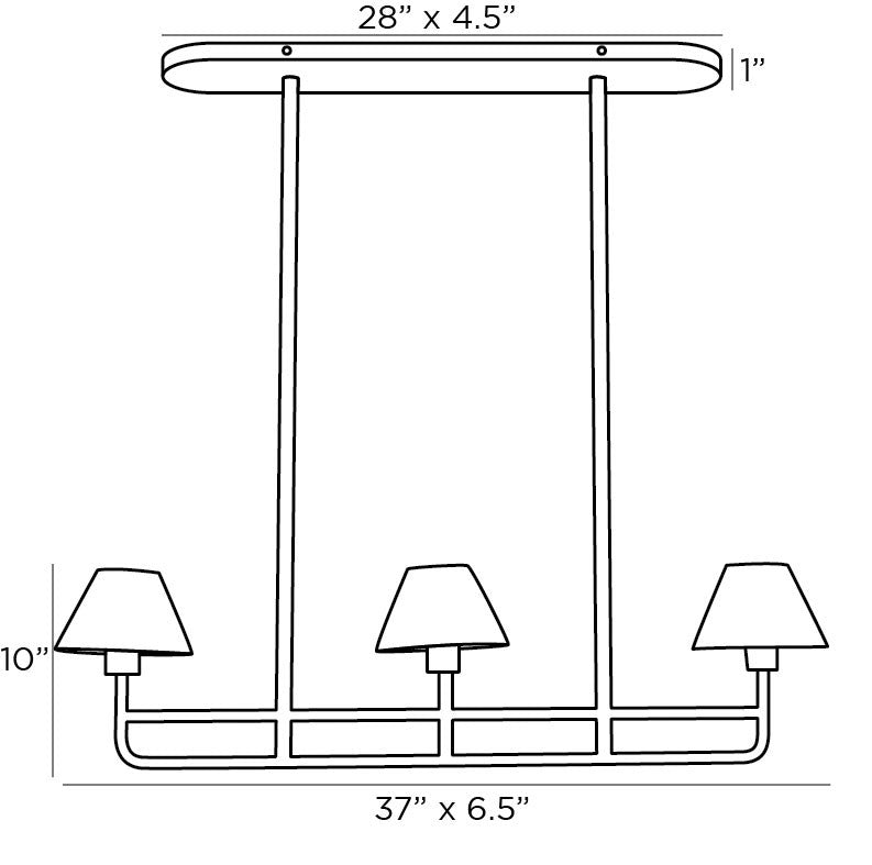 Remy Chandelier - Sculptural Design with Hand-Applied Gesso Finish - Trio of Lights