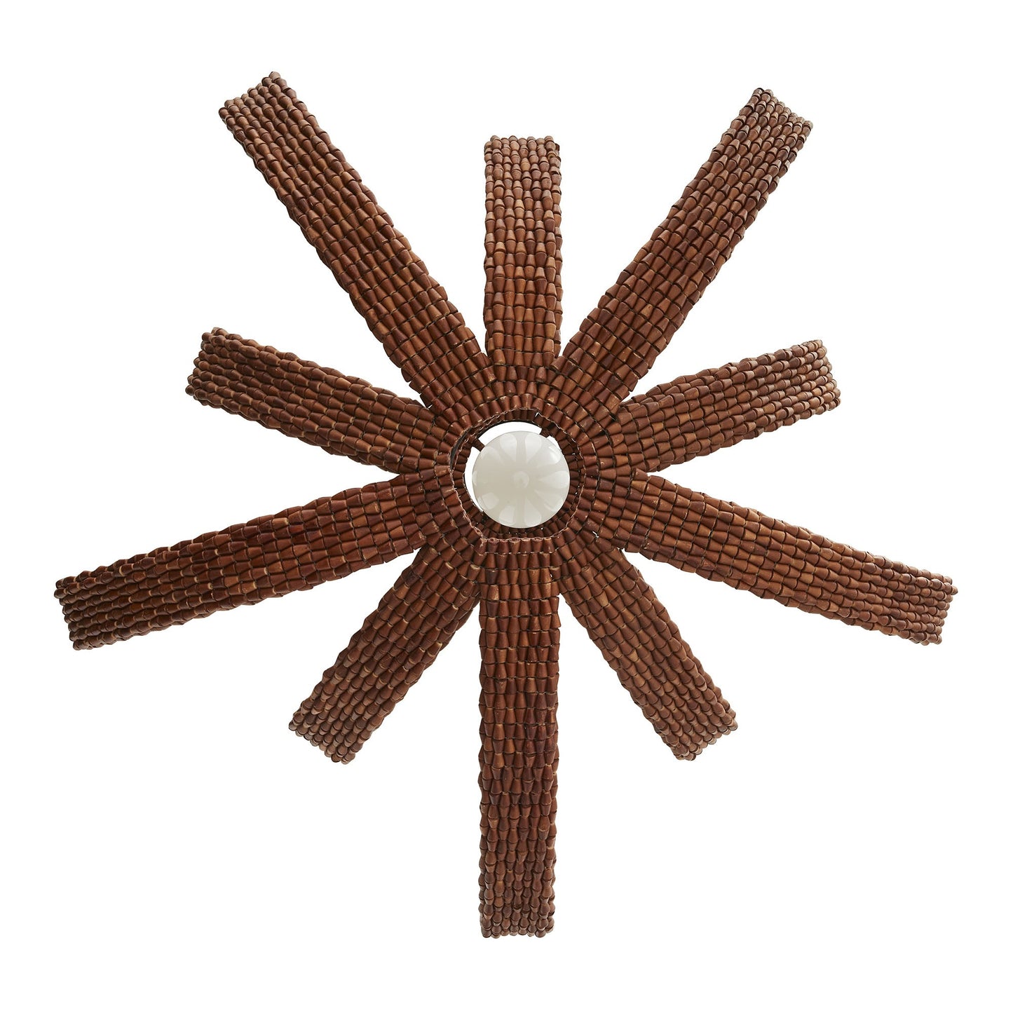 Jurin Pendant - Mid-Century Modern Design with Brown Wooden Beads