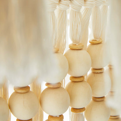 Pippa Chandelier - Breezy Boho Design with Ivory Coconut Wood Beads - Tiered Drum Chandelier