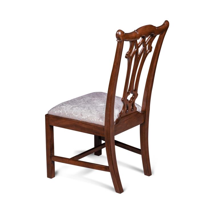 Camden Side Chair – Mahogany Frame with Cream Damask Seat