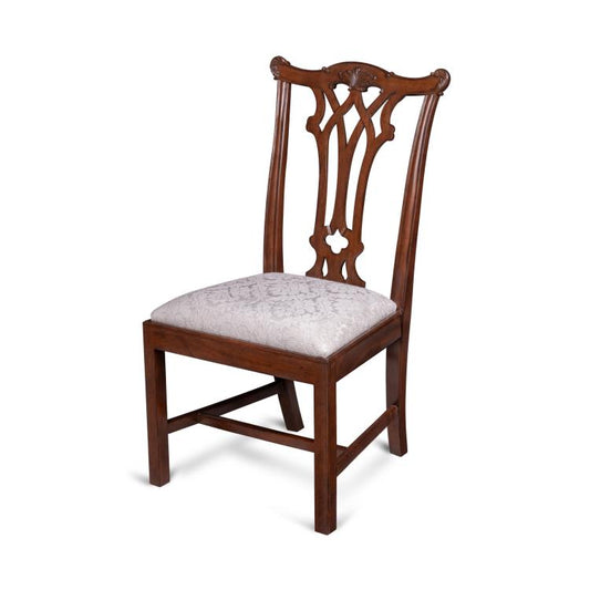 Camden Side Chair – Mahogany Frame with Cream Damask Seat