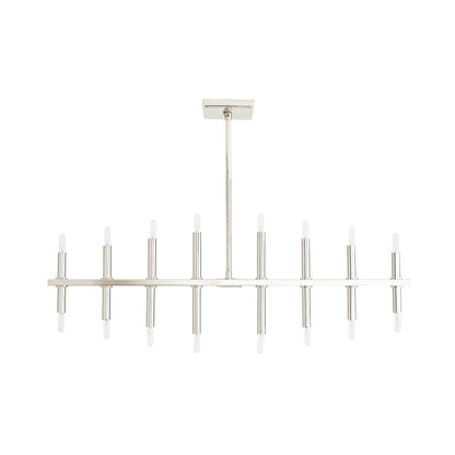 Polished Nickel Edwyn Chandelier - Modern Linear Candelabra Light Fixture