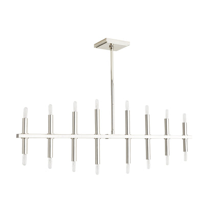 Polished Nickel Edwyn Chandelier - Modern Linear Candelabra Light Fixture