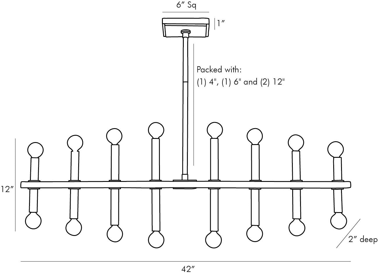 Polished Nickel Edwyn Chandelier - Modern Linear Candelabra Light Fixture