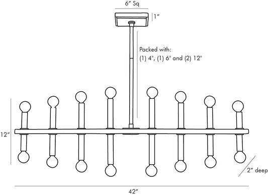 Polished Nickel Edwyn Chandelier - Modern Linear Candelabra Light Fixture