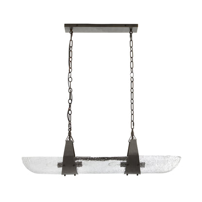 Mykonos pendant light - English bronze, Clear Seedy Glass