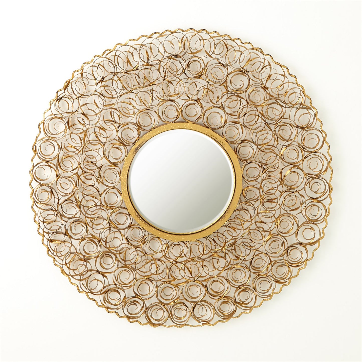 CURLY MIRROR-ANTIQUE GOLD