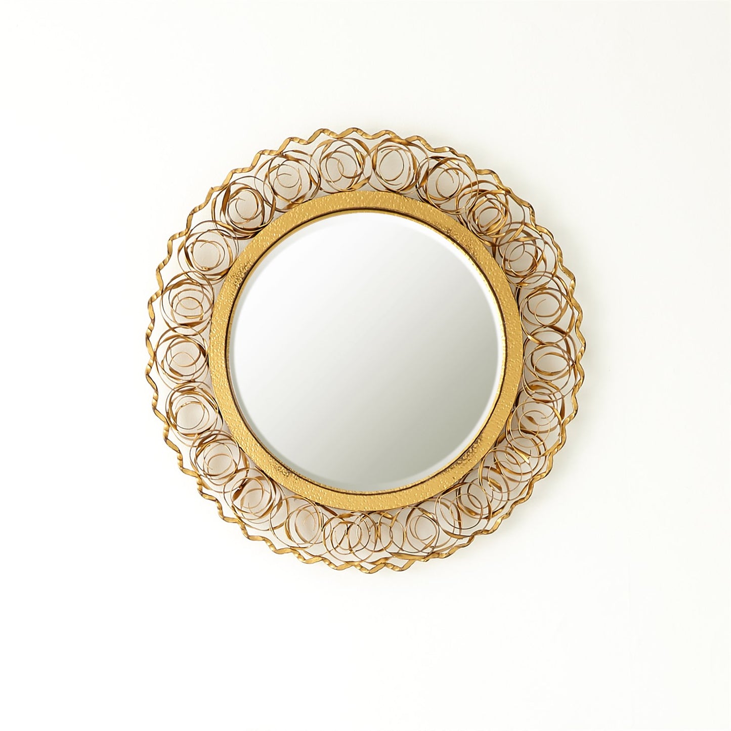 CURLY MIRROR-ANTIQUE GOLD