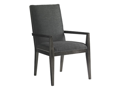 Carrera by Lexington Vantage Upholstered Arm Chair – Stylish Comfort in Gray Mist Linen