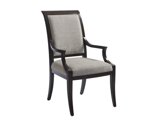 Kathryn Upholstered Arm Chair – Wilshire Finish & Customizable Fabric