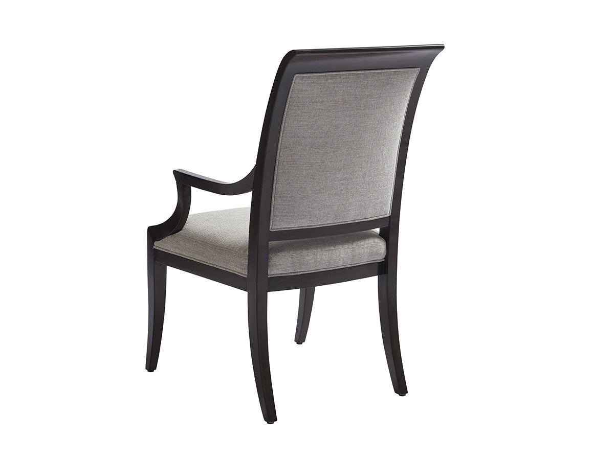 Kathryn Upholstered Arm Chair – Wilshire Finish & Customizable Fabric