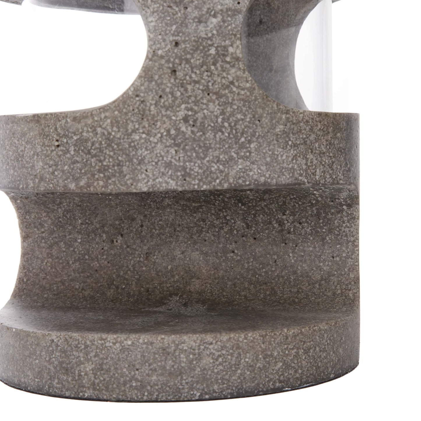Renton Hurricane - Graphite Ricestone Composite Cubist-Style Candle Holder/Vase