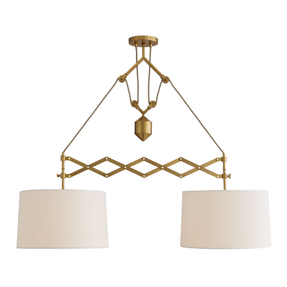 Pantograph Pendant Light Fixture - Antique Brass Dual Pendant for Dynamic Spaces