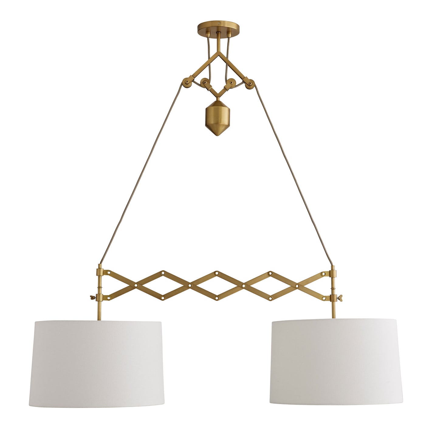 Pantograph Pendant Light Fixture - Antique Brass Dual Pendant for Dynamic Spaces