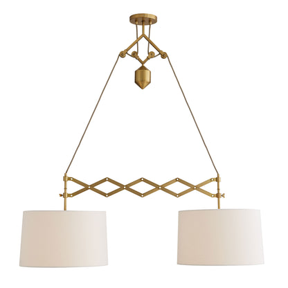 Pantograph Pendant Light Fixture - Antique Brass Dual Pendant for Dynamic Spaces