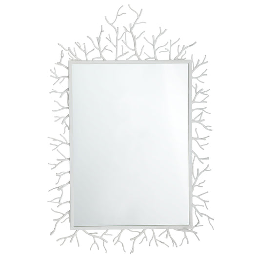 Coral Twig Mirror White Gesso - Iron Branches Rectangular Wall Mirror
