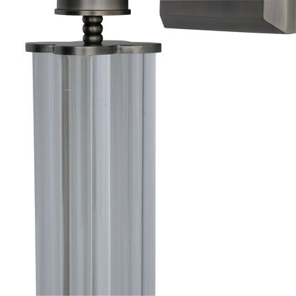 Eckart Sconce - Pewter Finish with Clear Glass Rods