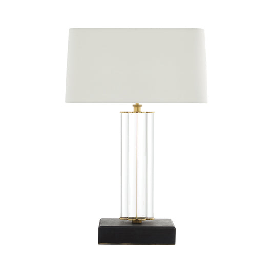 Eckart Lamp - Clear Crystal, Antique Brass, and Ebony Wood Finish