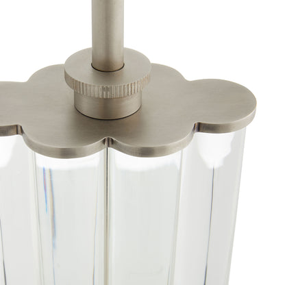 Clear Crystal and Ebony Wood Eckart Lamp - Simple Columnar Design