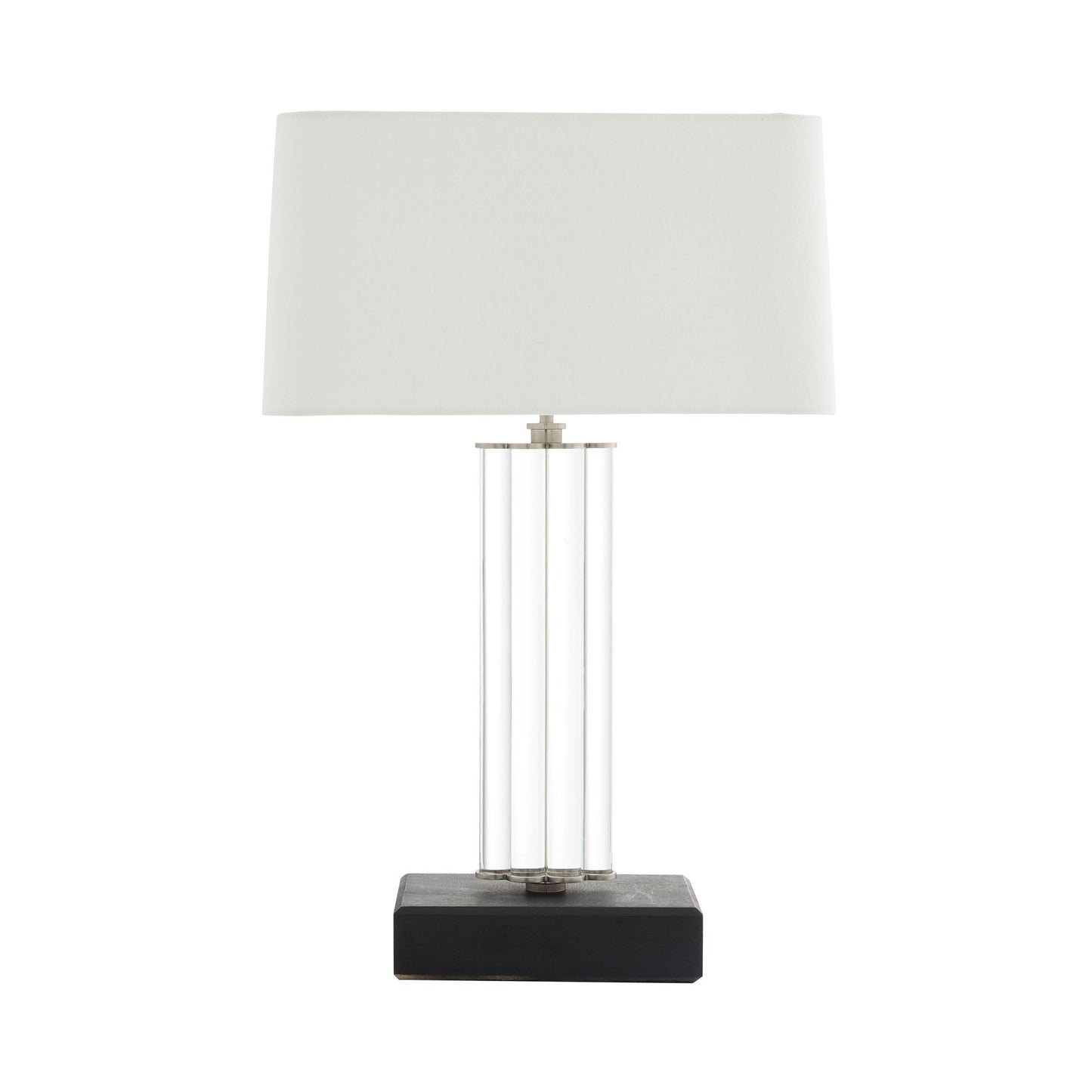 Clear Crystal and Ebony Wood Eckart Lamp - Simple Columnar Design