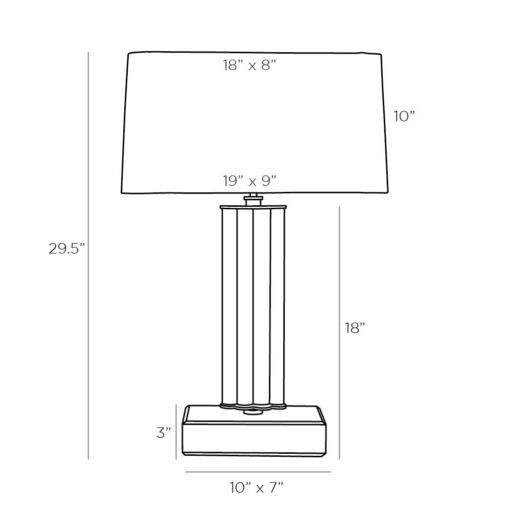 Clear Crystal and Ebony Wood Eckart Lamp - Simple Columnar Design